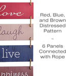 EXCELLO GLOBAL PRODUCTS Large Hanging Wall Sign: Rustic Wooden Decor (Home, Family, Love, Laugh, Live, Happiness) Hanging Wood Wall Decoration (11.75" x 32") by CozyNest Decor