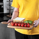 Acacia Wood Cutting Board - Wooden Kitchen Cutting Board for Meat, Cheese, Bread,Vegetables &Fruits- Charcuterie Board Cheese Serving Board with Handle (15.3"x10.2") by CozyNest Decor