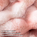 Cozy Faux Fur Throw Blanket for Couch-Warm Fuzzy Throw Blanket, Soft Plush Thick Bubble Blankets for Bedroom and Living Room, Furry Luxury Blanket, 50 x 60, Tie-Dye Pink by CozyNest Decor