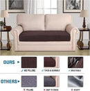 H.VERSAILTEX Super Stretch Individual Seat Cushion Covers Sofa Covers Couch Cushion Covers Slipcover Sets Thick Jacquard Textured Twill Fabric (1 Piece Loveseat Cushion Cover, Chocolate) by CozyNest Decor