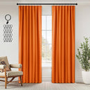ANRODUO Back Tab Blackout Curtains for Bedroom Living Room, Rod Pocket Pinch Pleated Thermal Insulated Room Darkening Curtains 90 Inches Long 2 Panels, Orange, 42 x 90 Inch by TinyTreasures Baby Boutique