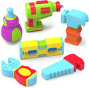 Tub Works® Tools™ Mold Free Bath Toys, 6 Pack | Sealed, No Hole Bath Toys Design Keeps Moisture Out | Soft, Squeezable & Float on Water | Easy-Grip Baby & Toddler Bathtub Toys | Great for Baby Pools by TinyTreasures Baby Boutique