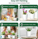 4 inch Self Watering Pots for Indoor Plants, 5 Pack Small Flower Plant Pots with Drainage Holes and Clear Reservoirs, Visible Water Level, Plastic Planters with Wicking Rope, White by GreenHaven Gardens