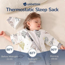 Baby Sleep Sack 6-12 Months, Cotton Detachable Long Sleeve Sleep Sack, 2.5 Tog Toddler Sleeping Sack with Temperature Strips, 2-Way Zipper Wearable Blankets for Newborns, Hot Air Balloon by TinyTreasures Baby Boutique