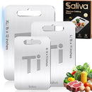 Saliva 3pcs Titanium Cutting Boards for Kitchen, Titanium Cutting Board Set of 3, Non Toxic Double Sided Food Grade, Dishwasher Safe, No Blunt Knife, Chopping Boards with Handle for Meat & Vegetable by CozyNest Decor