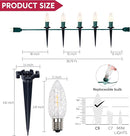 Joiedomi 30.75FT C9 Christmas Pathway Marker Lights, 24 LED Strawberry Stake Warm White Outdoor Faceted Walkway Decor with Connectable for Holiday Xmas Yard Garden Lawn by GreenHaven Gardens