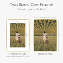Homeforia 20x28 Picture Frame Gold, High End Metal 20 x 28 Poster Frames with Mat 14 by 22 Photo, 20x28 Gold Frame Matted to 14x22 Print, 28x20 Large Hanging Frames, Tempered Glass, Wall Kit, Set of 1 by CozyNest Decor