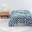 LOMAO Throw Blankets Flannel Blanket with Checkerboard Grid Pattern Soft Throw Blanket for Couch, Bed, Sofa Luxurious Warm and Cozy for All Seasons (Navy, 60"x80") by CozyNest Decor