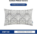 HWY 50 Grey Gray Decorative Lumbar Pillow Cover Rectangle 12x20 Inch (1 Piece), Embroidered Cotton Farmhouse Cushion Cover Pillow Case for Sofa Couch Living Room Bed, Minimalist Floral by CozyNest Decor