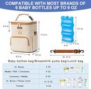 Insulated Breastmilk Cooler Bag with Ice Pack - Holds 6x9oz Bottles, Leakproof Double Layer, Baby Bottle Cooler Bag with Adjustable Strap for Nursing Moms, Daycare & Travel by TinyTreasures Baby Boutique