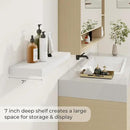 24 inch Floating Shelves Long Floating Shelves for Wall Large Wall Mounted Shelves with Invisible Brackets, White Shelves for Bathroom, Living Room, Kitchen, Office, 24x6.7 inch deep Set of 2 by CozyNest Decor