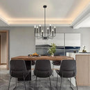 Modern Black Farmhouse Chandeliers, 8-Light Industrial Metal Chandelier Lighting, Classic Candle Hanging Pendant Light Fixtures for Kitchen Bedroom, Dining Room, Living Room,Foyer by CozyNest Decor