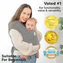 KeaBabies Baby Wrap Carrier - All in 1 Original Baby Carrier Newborn to Toddler Sling, Easy to Wear, Hands Free Bonding, Lightweight, Breathable Infant Wraps (Graphite) by TinyTreasures Baby Boutique