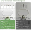 5-Light Brushed Nickel Bathroom Vanity Light with Milky White Frosted Glass Shades, Modern Bathroom Light Fixtures, Up/Down Reversible Lighting for Mirror, Bedroom, Kitchen, Living Room, Hallway by CozyNest Decor