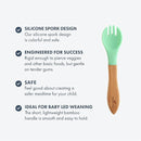 Avanchy Baby Fork Set, Bamboo and Silicone Spork Utensils, Toddler Baby Led Weaning Silverware Cutlery Flatware, Kids First Self Feeding by TinyTreasures Baby Boutique
