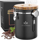 35OZ Coffee Canister for ground coffee with Date Tracker,Wood grain lid 304 Stainless Steel Kitchen Food Airtight storage container for Coffee Beans or Grounds, Tea, Sugar(35oz-grain) by CozyNest Decor