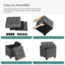 SONGMICS 15 Inches Cube Storage Ottoman, Bedroom Bench with Storage, Foot Stool with Feet, Holds Up to 660 lb, Dark Gray ULSF14GYZ by CozyNest Decor