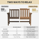 Ciokea 46" Heavy Duty Outdoor Bench, HDPE Weatherproof Garden Benches, Durable 2-Person Benches with 660 Lbs, Waterproof Patio Porch Bench for Outside Balcony Deck Backyard, Teak by GreenHaven Gardens