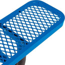 Global Industrial 8'L Rectangular Picnic Table, ADA Compliant, Expanded Metal, Blue Thermoplastic Coating, Attached Benches, 1-1/2” Umbrella Pole Hole, Outdoor-Rated by GreenHaven Gardens