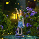 Fairy Garden Statue Solar Garden Fairy with Lantern Light Outdoor Garden Decoration Waterproof Solar Garden Sculpture for Patio Yard Lawn Gift for Mom Grandma by GreenHaven Gardens