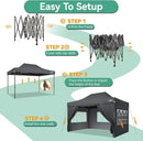 COBIZI 10x15 Pop Up Canopy Tent Heavy Duty with Sidewall, Commercial Outdoor Easy Pop Up Gazebo for Party Wedding All Weather Waterproof UV 50+ with Roller Bag(Leg Upgraded),Gray by GreenHaven Gardens