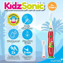 Brush‑Baby - KidzSonic Dinosaur Kids Electric Toothbrush for Ages 3+ with Disco LED Lights, Gentle Sonic Vibrations, 2-Minute Smart Timer & 30‑Second Pulse Reminders – AAA Battery Included by TinyTreasures Baby Boutique