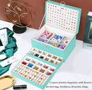 Earrings Jewelry Box for Girls, 5 Layers Jewelry Organizer with Earring Holder Organizer for Girls Earring Organizer Jewelry Boxes for Women Earrings and Necklaces Jewelry Box Organizer Teal by TinyTreasures Baby Boutique