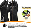 Mountain Grillers Extreme Heat Resistant Gloves for Grill BBQ High Temperature Fire Pit Gloves Barbecue Cooking, Smoker, Oven, Fryer, Grilling Waterproof, Fireproof Oil Resistant Neoprene Coating 18in by GreenHaven Gardens