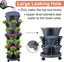 Vertical Planter 7 Tier Stackable Planters Garden Planters Strawberry Herb Flower and Vegetable Planter Indoor Outdoor Gardening Pots with Removable Wheels and Tools by GreenHaven Gardens