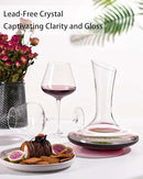 JBHO Full Bottle Wine Decanter with 2pcs Red Wine Glasses and Cleaning Beads, 21 oz Burgundy Wine Glasses, 56 oz Wine Carafe Aerator and Glasses Set, Wine Decanter and Glass Set by CozyNest Decor
