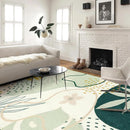 Lahome Green Washable Rugs 9x12 Living Room Rug, Non-Slip Backing Lightweight Extra Large Area Rug Ultra-Thin Throw Rus for Dining Room Table, Boho Botanical Print Soft Rug for Bedroom Classroom Home by TinyTreasures Baby Boutique