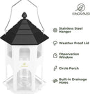 Kingsyard Metal Bird Feeder for Outdoor Hanging, Wild Bird Feeders with Circular Perch, Easy to Clean & Refill, 4 lbs Large Seed Capacity, White by GreenHaven Gardens
