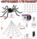 16.4 X 15.8Ft Giant Spider Web Halloween Decorations with 250 LED Lights, Halloween Spider Web Outdoor with 5Ft Large Spider, 3.53 Oz Stretch Web and 20 Small Spiders for Yard House Party Decoration by CozyNest Decor