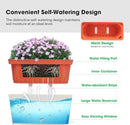 VIVOSUN Self-Watering Planters, 4-Pack 10.5 Inch Compact Rectangular Window Herb Planter Box with 10 PCS Plant Labels, Plant Container for Basil, Flowers, Succulents, Indoor & Outdoor by GreenHaven Gardens