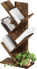 Furinno Tree Bookshelf 5-Tier Floor Standing Tree Bookcase, Amber Pine by TinyTreasures Baby Boutique