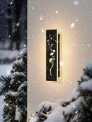 Modern Outdoor Wall Lights 11.8inch LED Long Wall Sconce 3000K Ginkgo Hollow Design Wall Mount Porch Lights 12W Exterior Lighting Fixtures for Patio Balcony Terrace Garden by GreenHaven Gardens
