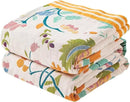 Boho Throw Blanket for Bed, 100% Cotton Soft Rustic Quilt Fall Blanket, 50"x60" Yellow Floral Printed Farmhouse Decor Bed Blankets, All Season Rustic Reversible Bohemian Throw Quilt by CozyNest Decor
