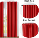 Joydeco Blackout Curtains 96 Inches Long for Bedroom, Thermal Insulated Black Out Curtains 2 Panels Set, Room Darkening Drapes for Living Room Window (W52 x L96 Inch, Red) by TinyTreasures Baby Boutique