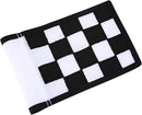 Golf Flag, Green Putting Green Flag,Solid Nylon and Checkered Training Flags for Indoor Outdoor Backyard Garden, Portable Golf Target Flags,8.7 * 6 inch (White-Black) by GreenHaven Gardens