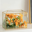 Glass Card Box with Slot, 10.2 inch Large Gold Clear Card Box for Wedding Receptions, Decorative Storage Box with Lock for Baby Shower, Birthday Party, Bridal Shower by CozyNest Decor