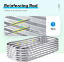 Quictent Raised Garden Bed Kit Oval Galvanized Metal Planter Box Tall for Vegetables Outdoor Backyard, Rubber Strip Edging Included, Silver 6x3x1.5 ft by GreenHaven Gardens