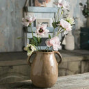 Brown Ceramic Vase with 2 Handles, Modern Farmhouse Decor, Rustic Terracotta Pottery, Decorative Flower Vases, Clay Small Vase, Centerpiece for Dining Table - 7 Inch Tall by GreenHaven Gardens