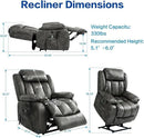 MAEVIS Power Recliner Chair, Lay Flat Sleeping Lift Chairs Recliner for Elderly with Heat and Massage,Comfy Real Breathable Leather Recliners with Dual OKIN Motor for Living Room (Silver Grey) by CozyNest Decor
