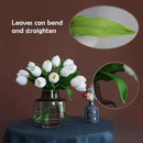Buart White&Green Tulip Flowers Artificial Luxury Big Tulip Valentine's Day Mother's Day Easter Home Kitchen Wedding Decorations(11pcs) by CozyNest Decor