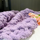Chunky Knit Blanket Throw 40"x60", Chenille Throw Blankets, Handmade Warm & Cozy Blanket Couch Bed Home Decor, Soft Breathable Fleece Banket, Christmas for Couch Bed Sofa Best Gift (Purple) by CozyNest Decor