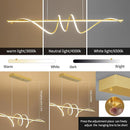 Modern Design Dimmable Desk Linear Pendant Light, with Remote Control Dimmable 3 Color Mode & Brightness Ceiling Lamp, Anti-Flicker Dining Light Fixture for Kitchen, Dining Room (Gold, 47IN) by CozyNest Decor
