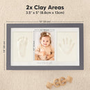 Baby Hand and Footprint Kit - Clay Handprint Keepsake Frame, Newborn Nursery Picture Frame, Personalized New Mom Gifts for Baby Shower & Registry (Gunmetal Gray) by TinyTreasures Baby Boutique