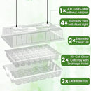 Bonviee 2-Pack Seed Starter Tray with Plant Light, Elevated Seedling Starter Trays Kits with Adjustable Humidity Domes and Clear Cell Tray, 12 Full Spectrum Led Lamp Beads for Plants Indoor-Clear by GreenHaven Gardens