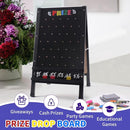 Prize Drop Game Board, 15.7"X27.5" Double-Sided Foldable Design with Wooden A-Frame Chalkboard Sign for Family, Carnival, Trade Show & Party-Includes 10 Coin Drop Discs and Chalk Set, Portable Design by TinyTreasures Baby Boutique
