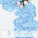20 Pack Baby Blue Cheesecloth Table Runner 20 x 120 Inch Long Rustic Gauze Cheese Cloth Table Runner for Wedding 10FT Bridal Baby Shower Table Decorations Boho Fabric Sheer Birthday Party Table Decor by CozyNest Decor